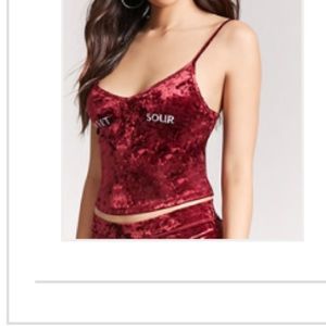 Forever 21 Velvet Sweet and Sour Graphic Top